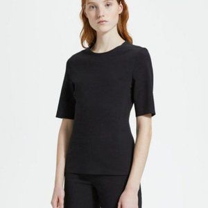 THEORY | BLACK COTTON PONTE FITTED SHELL